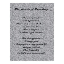 The Miracle of Friendship poem Postcard