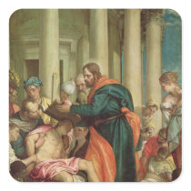 The Miracle of St. Barnabas, c.1566 Square Sticker