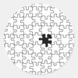 The Missing Puzzle Piece Background Template Round Stickers