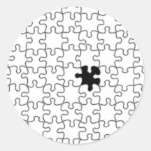 The Missing Puzzle Piece Background Template Round Stickers