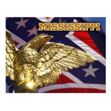 The Mississippi State flag and golden eagle Post Cards