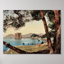 The monastery of St. Honorat, Cannes, Riviera vint Print