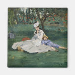 The Monet Family in Their Garden - Édouard Manet Fridge Magnet