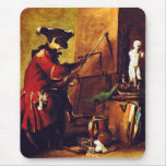 The Monkey Painter Mouse Pads