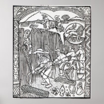 The Month of August, from a shepherd's calendar Posters