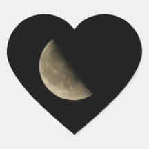 The Moon - La Lune Autocollants En Cœur