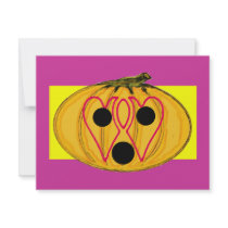 The MUSEUM Artist Series jGibney 2 Hearts Pumpkin Personalized Invitation