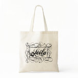 The name Leila in black inside stylish frame bags