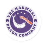 the narwhal whale bacon company sticker