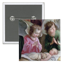 The Nativity, from the Buxtehude Altar, 1400-10 Pinback Button