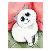 The Naughty Corner: Time's Up - Cat Art Postcards