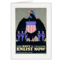 The Navy is Calling - Enlist Now (US02291A) Greeting Cards