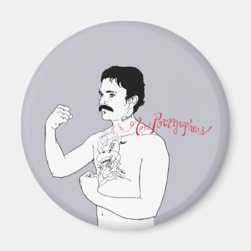 The New Pornographers Grey Boxer Fridge Magnets