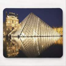 The night view of the glass Pyramid of Musee du Mousepads
