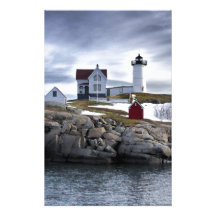 The "Nubble" Cape Neddick lighthouse York, Maine Custom Stationery