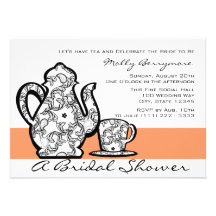 Thé nuptiale avec la couleur variable invitations