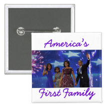 The Obamas: America's 1st Family Pinback Button