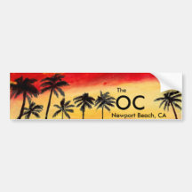 The OC Newport Beach California Bumper Sticker Art