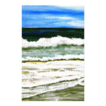 The Ocean's Elegance - Ocean Surf Beach Art Personalized Stationery
