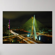 The Octavio Frias de Oliveira bridge Sao Paulo Posters