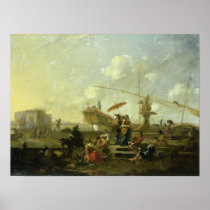 The Old Port of Genoa Print