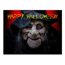 The Old Witch Halloween Postcard