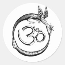 the omroboros round sticker