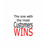 The one with the most customers wins t-shirts