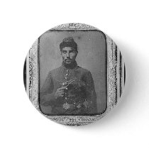 The Original Black American Soldier Pinback Button
