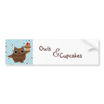The Owl and the Cupcake Bumper Stickers