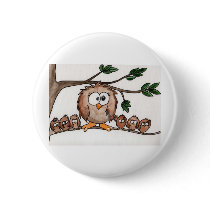 The Owl Family Pinback Buttons