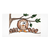 The Owl Family Picture Card