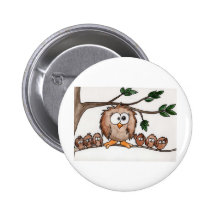 The Owl Family Pinback Buttons