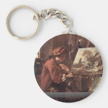 The Painter In His Studio Self-Portrait Key Chains