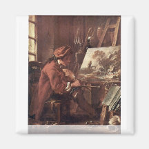 The Painter In His Studio Self-Portrait Magnets