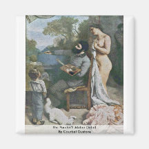 The Painter'S Atelier Detail By Courbet Gustave Magnet