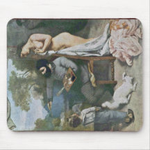 The Painter'S Atelier Detail By Courbet Gustave Mousepads