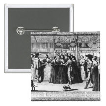 The Palace Gallery, engraved by Le Blonde Pinback Buttons