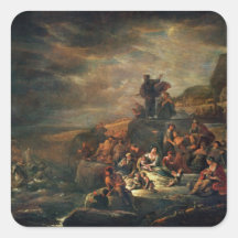 The Passage of the Red Sea (oil on canvas) Square Sticker