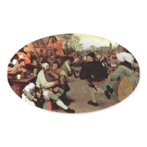 The Peasant Dance - 1568 Oval Sticker