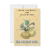 the perfect pair pears save the date custom invitations