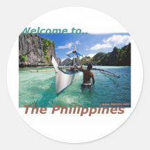 The Philippines Souvenir and Novelty Store Round Stickers