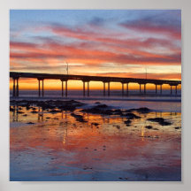 The Pier at Dusk Posters