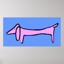 The Pink Dachshund Posters