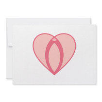 The Pink Heart of Love in the Shape of a Vulva Invites