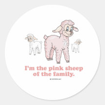 THE PINK SHEEP ROUND STICKER