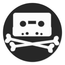 THE PIRATE BAY TAPE LOGO ROUND STICKER
