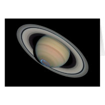 The Planet Saturn with Auroras Cards
