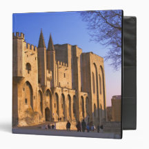 The Pope's Palace in Avignon with people 3 Ring Binders