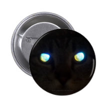 The Power of Glowing Cat Eyes Pinback Buttons